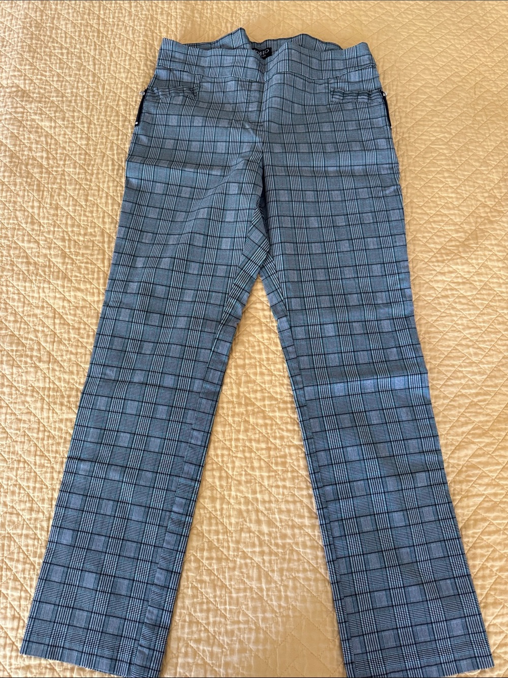 Soho Green and Black Plaid Women's Trousers